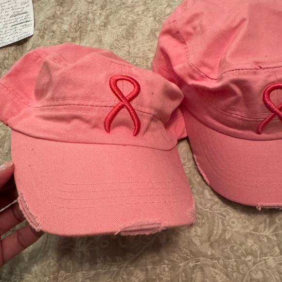 Pink Ribbon Embroidered Caps - Picture 6 of 7